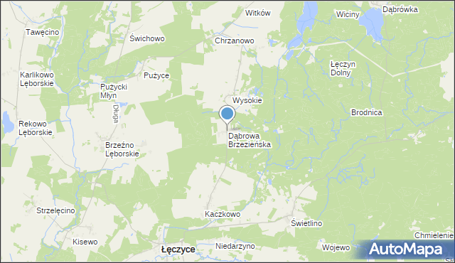 mapa Dąbrowa Brzezieńska, Dąbrowa Brzezieńska na mapie Targeo